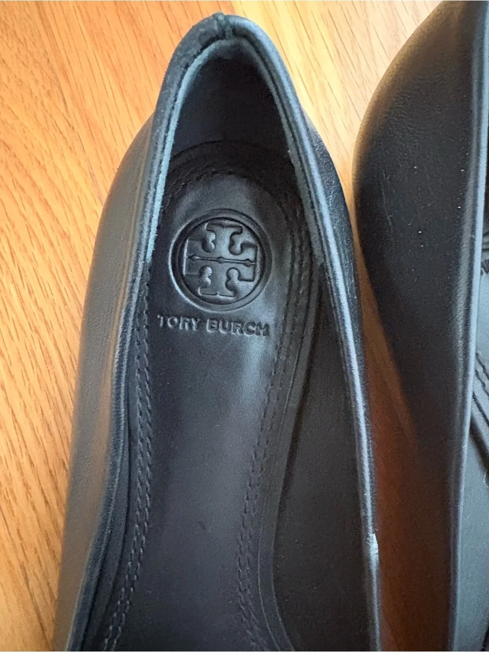 TORY BURCH Black Pointed Bow Ballet Flats
